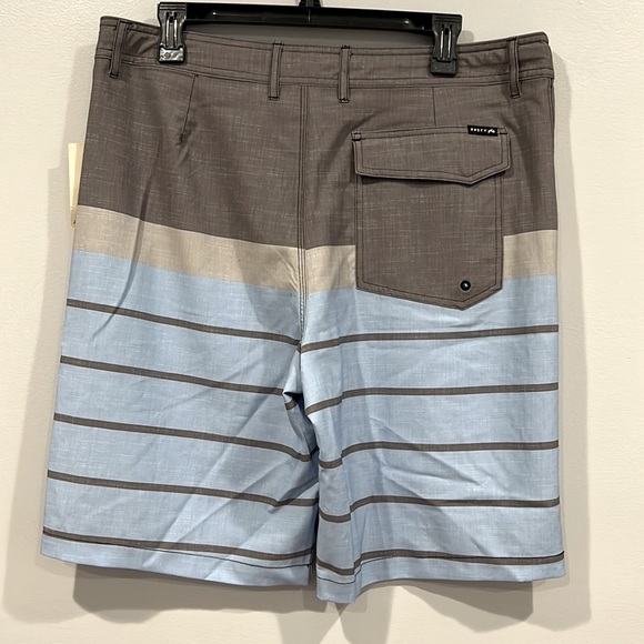 Rusty Hybrid Casual Summer Shorts Stretch Swim Surf Trunk Blue Gray Mens 34 M - Picture 2 of 7